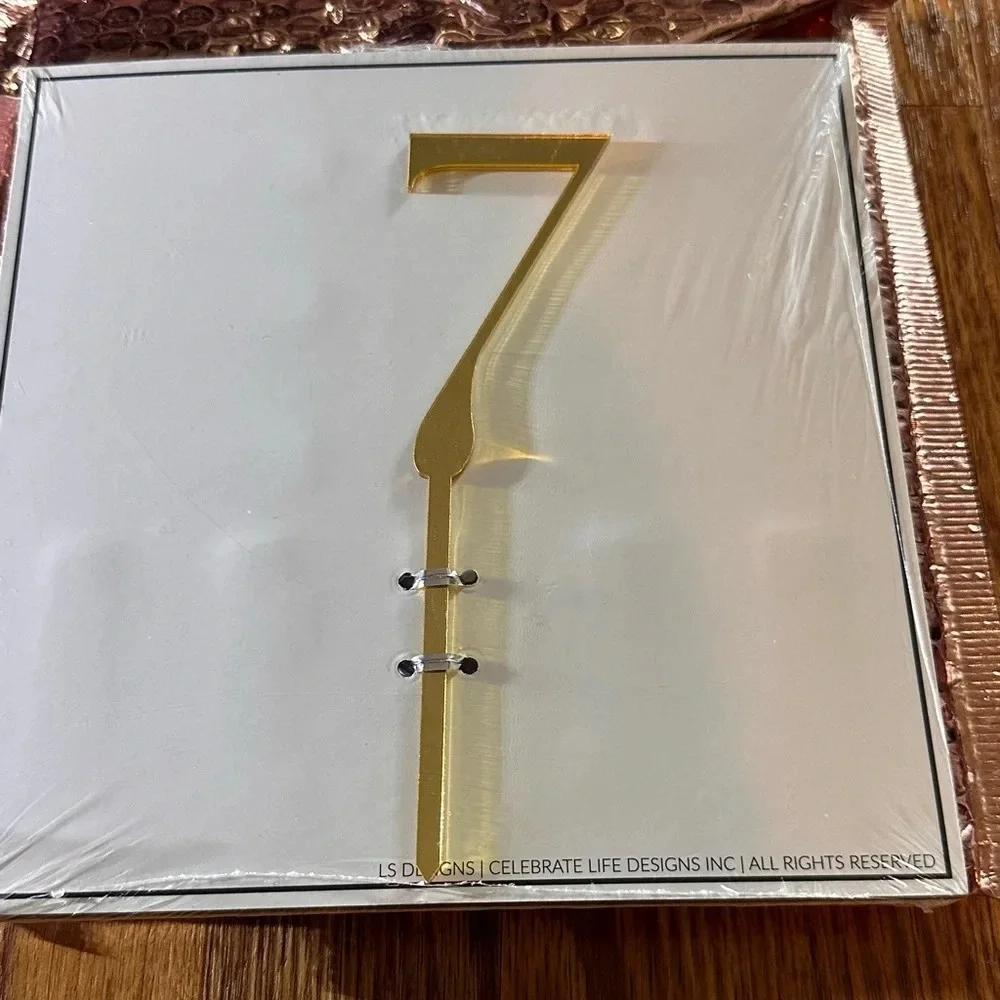 🆕 Number 7 Gold Acrylic Cake Topper